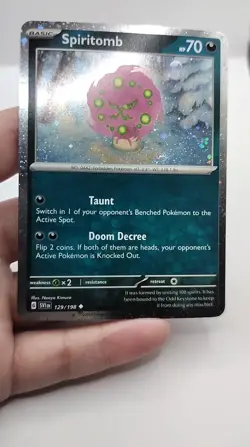 Pokemon Spiritomb Promo 129/198 Scarlet & Violet English NM (SWIRLS) - Image 2