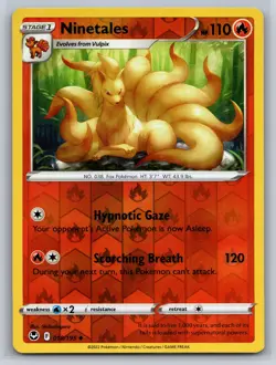 Ninetales 018/195 Reverse Holo Pokemon Silver Tempest Near Mint or Better - Image 1