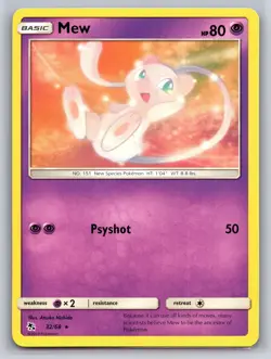 Mew 32/68 Rare Pokemon Hidden Fates Near Mint or Better - Image 1