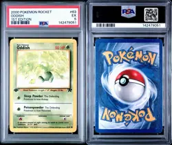 2000 Pokemon Rocket Oddish #63 1st Edition PSA 5 - Image 3