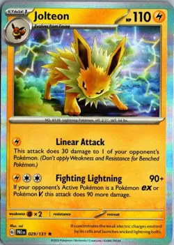 2025 Scarlet & Violet Series - Prismatic Evolutions Holo Jolteon Rare #29 - Image 1