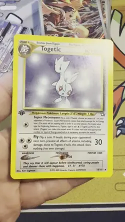 Pokemon TCG Togetic 16/111 Neo Genesis Holo Rare 1st Edition Card English - Image 2
