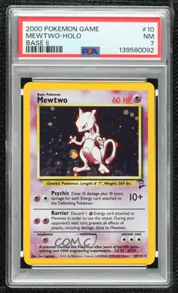 Mewtwo Holo Pokemon Base Set 2 PSA 7 2000 - Image 1