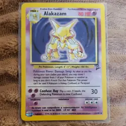 Pokemon Alakazam 001/130 Base Set 2 Holo Rare 80 HP Stage 2 English - Image 1