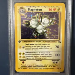 1999 Pokemon Fossil Magneton Holo 1st Edition #11/62 PSA 9 MINT - Image 3