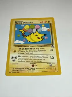 Pokemon Flying Pikachu WOTC Black Star Promo - Image 1