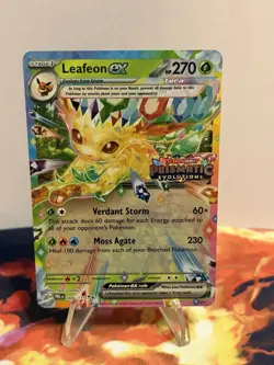 Pokemon TCG Prismatic Evolutions Leafeon ex 006/131 Surprise Box Stamped Sealed - Image 2