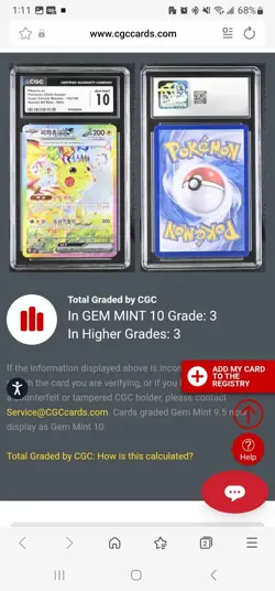 Pokemon Korean Pikachu ex 132/106 Super Electric Breaker CGC 10 - Image 3