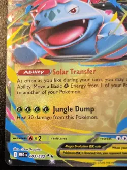 Mega Venusaur EX 003/132 Double Rare Mega Evolution Pokemon TCG - Image 4