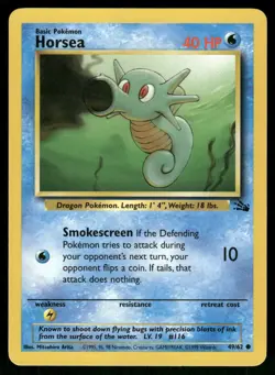 Horsea 49/62 Common Fossil Pokemon Unlimited Lightly Played - Image 1