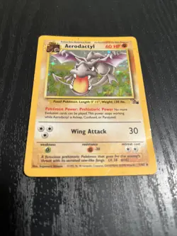 Pokemon TCG Aerodactyl Fossil 1 Holo Unlimited Holo Rare - Image 2