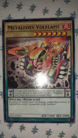 Yu-Gi-Oh! TCG Metalfoes Volflame 1st Edition TDIL-EN024 NM Rare - Image 1