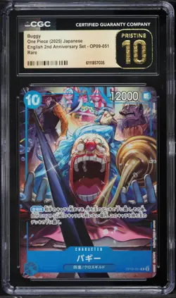 2025 One Piece Japanese 2nd Anniversary Set Buggy #OP09-051 CGC 10 PRISTINE - Image 1