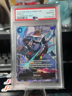 2025 One Piece Premium Booster Vol.2 Shiryu Alt Art #PRB02-015 PSA 10 Gem Mint - Image 1