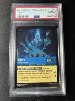 PSA 10 💎 Hades Infernal Schemer 147/204 First Chapter FOIL 2023 Disney Lorcana - Image 3