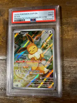 POKEMON 2025 06 Prismatic Evolutions ETB EEVEE Pokemon Center #173 PSA 9 Mint - Image 1