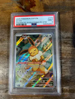 POKEMON 2025 07 Prismatic Evolutions ETB EEVEE Pokemon Center #173 PSA 9 Mint - Image 1