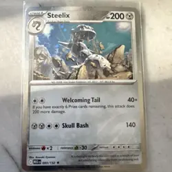 Pokemon Steelix 093/132 Me01: Mega Evolution Holo Rare 1 swirl 🌀 - Image 1