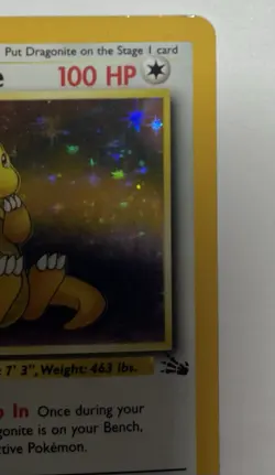 DRAGONITE HOLO 4/62 WOTC POKEMON FOSSIL HOLO VERY NICE 🐉💎 - Image 4