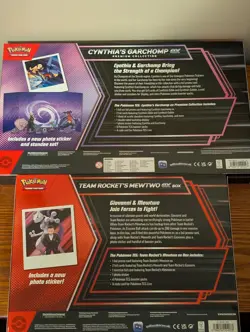 Pokemon TCG: Team Rockets Mewtwo Ex Box & Cynthia's Garchomp Ex Box Combo New - Image 2