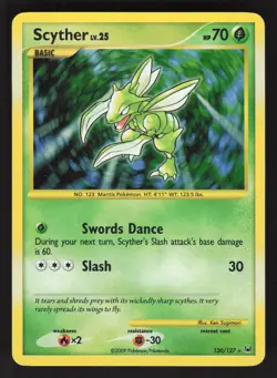 Scyther 130/127 Secret Rare Pokemon TCG Platinum SWIRL LP - Image 1