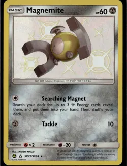 Magnemite Shiny Holo Rare Hidden Fates: Shiny Vault SV27/SV94 Metal Holo Pokemon - Image 1