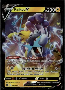 Raikou V Ultra Rare SWSH09: Brilliant Stars 048/172 Lightning Holofoil Pokemon C - Image 1