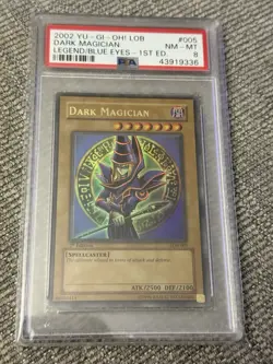 Yu-Gi-Oh! TCG Dark Magician LOB-005 1st Edition PSA 8 - Image 1