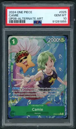 PSA 10 Camie OP06-025 Alt Art One Piece Card Game Wings of the Captain - Image 1