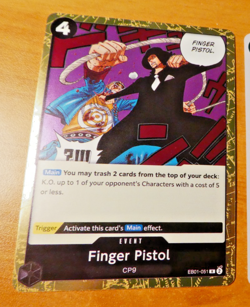 ONE PIECE ENGLISH CARD RARE HOLO GAME CARTE FINGER PISTOL EB01-051 EN JCC MINT - Image 1
