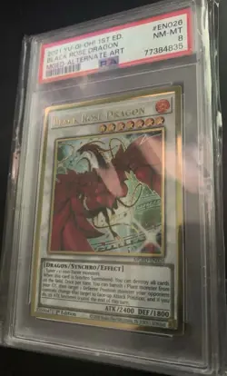 Yu-Gi-Oh! Black Rose Dragon Alternate Art 1st Edition MGED-EN026 PSA 8 NM-MT - Image 1