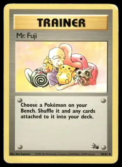 Pokemon Cards Mr. Fuji 58/62 Unlimited Fossil WOTC Uncommon LP - Image 1