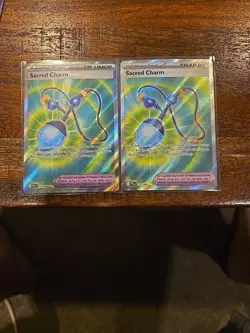 Pokemon TCG Lot Of 2 Sacred Charm Trainer Card Full Art 122/094 NM-M - Image 1