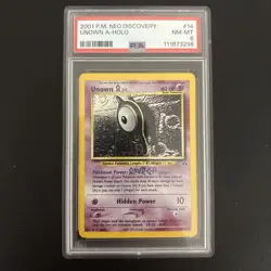 Unown A Holo Pokemon Neo Discovery 14/75 PSA 8 Pokemon Card Graded - Image 1
