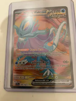 Pokemon Walking Wake ex 189/162 Holo Card w/ Sleeve and Top Loader - Image 1