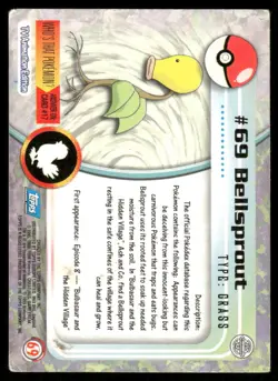 Pokemon Cards Bellsprout #69 Topps Trading Cards Series 1 MP *2 - Image 2
