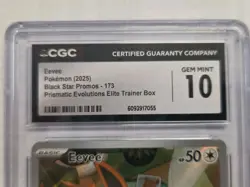 Pokemon Card-Eevee Promo From Prismatic Evolutions Elite Trainer Box -173 CGC-10 - Image 2