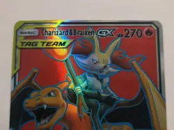 Pokemon Charizard & Braixen GX SM230 Sm Promo TAG TEAM GX Holo Card - Image 2