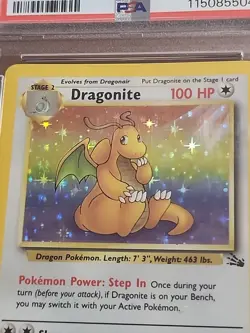 1999 Pokemon TCG Dragonite Fossil Holo Card 4/62 PSA 8 - Image 4