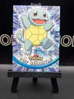 SQUIRTLE #07 - BLUE Logo - Non-Holo - SERIES 1 - TOPPS POKEMON CARD - LP - Image 2