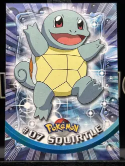 SQUIRTLE #07 - BLUE Logo - Non-Holo - SERIES 1 - TOPPS POKEMON CARD - LP - Image 3