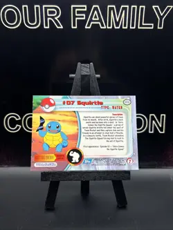 SQUIRTLE #07 - BLUE Logo - Non-Holo - SERIES 1 - TOPPS POKEMON CARD - LP - Image 4