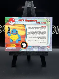 SQUIRTLE #07 - BLUE Logo - Non-Holo - SERIES 1 - TOPPS POKEMON CARD - LP - Image 5
