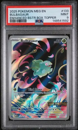 Bulbasaur 133 Stamped Promo Pokemon Mega Evolution Box Topper PSA 9 MINT - Image 1