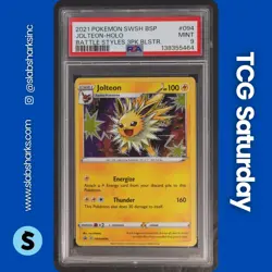2019 POKEMON SWSH BS PROMO 3-PACK BLISTER #SWSH094 JOLTEON HOLO RARE PSA 9 - Image 1