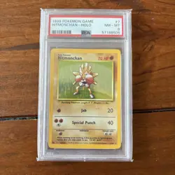 Pokemon TCG Hitmonchan Base Set 7/102 Holo Unlimited Holo Rare PSA 8 - Image 1