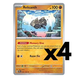 4x Relicanth - 084/162 - SV05: Temporal Forces (TEF) Pokemon Playset x4 - Image 1