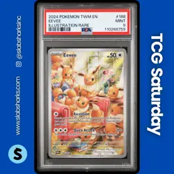 2024 POKEMON TWILIGHT MASQUERADE #188/167 EEVEE ILLUSTRATION RARE PSA 9 - Image 1