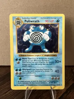 Pokemon Poliwrath Base Set Shadowless Holo Rare 13/102 1999 90 HP English - Image 1