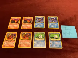 Pokemon Team Rocket First Edition Charmander Charmeleon Squirtle Wartortle - Image 1